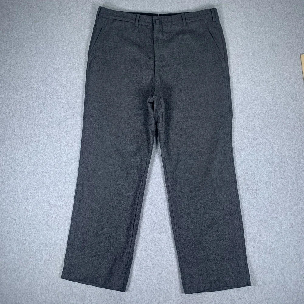 Brooks Brothers Dress Pants Mens 37RG Gray All Wool Makers Flat Front Trousers